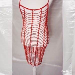 Red Diamond encrusted dress accessory